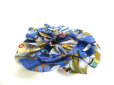 Photo4: HERMES Blue 100% Silk La Fleur Corsage Brooch #a408