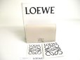 Photo1: LOEWE Anagram Light Gray Grain Calfskin Business Card Holder #a414 (1)