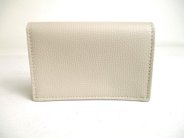 Photo2: LOEWE Anagram Light Gray Grain Calfskin Business Card Holder #a414