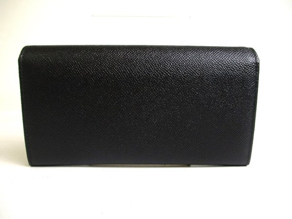 Photo2: BVLGARI Black Leather Logo Clip Bifold Long Wallet #a415