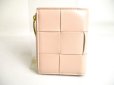 Photo2: BOTTEGA VENETA Light Pink Leather Small Cassette Bi-Fold Zip Wallet #a416 (2)