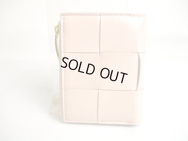 Photo2: BOTTEGA VENETA Light Pink Leather Small Cassette Bi-Fold Zip Wallet #a416