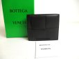 Photo1: BOTTEGA VENETA Black Leather Small Cassette Bi-Fold Bill Wallet #a417 (1)