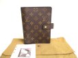 Photo1: LOUIS VUITTON Monogram Document Holders Medium Ring Agenda Cover #a419 (1)