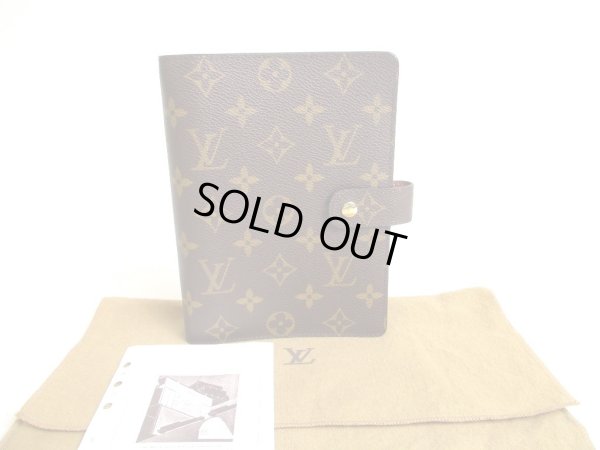 Photo1: LOUIS VUITTON Monogram Document Holders Medium Ring Agenda Cover #a419