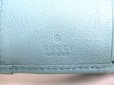 Photo10: GUCCI GG Bamboo Sky Blue Leather Trifold Wallet Compact Wallet #a421