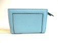 Photo2: GUCCI GG Bamboo Sky Blue Leather Trifold Wallet Compact Wallet #a421 (2)