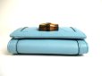 Photo5: GUCCI GG Bamboo Sky Blue Leather Trifold Wallet Compact Wallet #a421