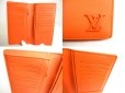 Photo8: LOUIS VUITTON LV Aerogram Orange Leather Flap Wallet Portefeuille Brazza NM #a422