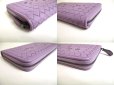 Photo7: BOTTEGA VENETA Intrecciato Butterfly Motif Purple Leather Round Zip Wallet #a423