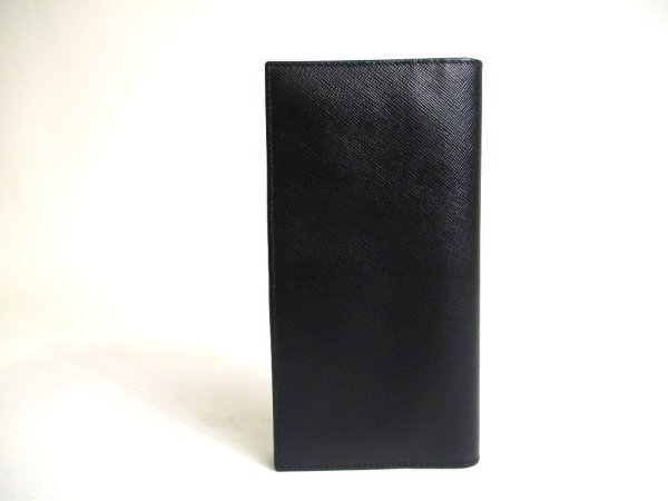 Photo2: PRADA Black Leather Flap Long Bill Wallet Card Holder Checkbook Case #a426