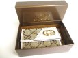 Photo12: GUCCI GG Beige Canvas White Leather 6 Pics Key Chain #a427