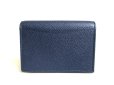 Photo2: BVLGARI Navy Blue Grain Calf Leather Business Card Case Card Holder #a428 (2)