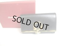 Salvatore Ferragamo Gancini Black Leather Gold H/W 6Pics Key Case #a431