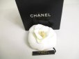 Photo1: CHANEL Camelia White Canvas Corsage Brooch #a432 (1)