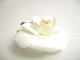 Photo3: CHANEL Camelia White Canvas Corsage Brooch #a432