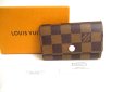 Photo1: LOUIS VUITTON Damier Brown Rose Ballerine Leather Multicles 6 Key Chain #a434 (1)