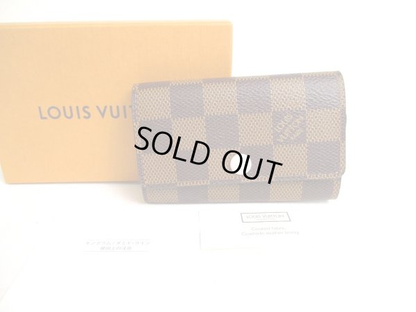 Photo1: LOUIS VUITTON Damier Brown Rose Ballerine Leather Multicles 6 Key Chain #a434