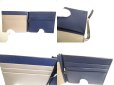 Photo8: FENDI Shadow Card Holder Navy Blue Leather Bifold Bill Wallet #a435