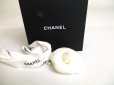 Photo1: CHANEL Camelia White Canvas Small Corsage Brooch #a445 (1)