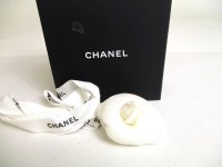 CHANEL Camelia White Canvas Small Corsage Brooch #a445