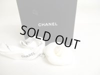 CHANEL Camelia White Canvas Small Corsage Brooch #a445