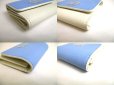 Photo7: Christian Dior Montaigne Light Blue Pearl White Leather Trifold Wallet #a450