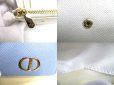 Photo9: Christian Dior Montaigne Light Blue Pearl White Leather Trifold Wallet #a450