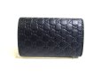 Photo2: GUCCI Micro GG Navy Blue Leather 6 Pics Key Chain #a452 (2)