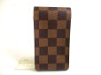 Photo2: LOUIS VUITTON Damier Brown Leather Cigarette Case Tabacco Case #a453 (2)