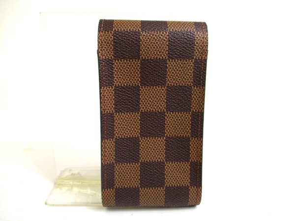 Photo2: LOUIS VUITTON Damier Brown Leather Cigarette Case Tabacco Case #a453