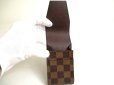 Photo8: LOUIS VUITTON Damier Brown Leather Cigarette Case Tabacco Case #a453