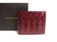 Photo1: BOTTEGA VENETA Intrecciato Bordeaux Leather Small Bi-Fold Bill Wallet #454 (1)