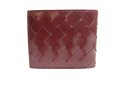 Photo2: BOTTEGA VENETA Intrecciato Bordeaux Leather Small Bi-Fold Bill Wallet #454 (2)