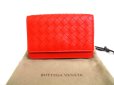 Photo1: BOTTEGA VENETA Intrecciato Red Leather Business Card Holder #a458 (1)