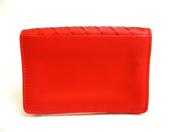 Photo2: BOTTEGA VENETA Intrecciato Red Leather Business Card Holder #a458