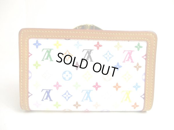 Photo2: LOUIS VUITTON Monogram Multicolor White Leather Bifold Wallet Viennois #a471