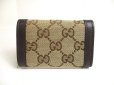 Photo2: GUCCI GG Beige Canvas Brown Leather 6 Pics Key Chain #a474 (2)