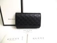 Photo1: GUCCI Micro GG Black Leather 6 Pics Key Chain #a475 (1)