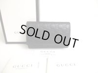 GUCCI Micro GG Black Leather 6 Pics Key Chain #a475