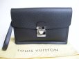 Photo1: LOUIS VUITTON Taiga Ardoise Leather Clutch Bag Document Case Veraiya #478 (1)