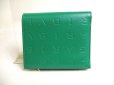 Photo2: BVLGARI Logo Infiniteum Green Leather Bifold Wallet Compact Wallet #a479 (2)