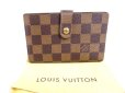 Photo1: LOUIS VUITTON Damier Brown Leather Bifold Wallet Viennois #a480 (1)