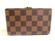 Photo2: LOUIS VUITTON Damier Brown Leather Bifold Wallet Viennois #a480 (2)