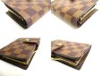 Photo7: LOUIS VUITTON Damier Brown Leather Bifold Wallet Viennois #a480