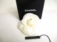 Photo1: CHANEL Camelia Pearl White Canvas Corsage Brooch #a481 (1)