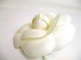 Photo2: CHANEL Camelia Pearl White Canvas Corsage Brooch #a481 (2)