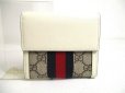 Photo2: GUCCI GG Jackie 1961 White Leather Bifold Wallet Compact Wallet #a484 (2)