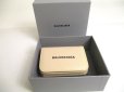 Photo12: BALENCIAGA Beige Leather Trifold Cash Mini Wallet Purse #a494