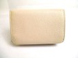 Photo2: BALENCIAGA Beige Leather Trifold Cash Mini Wallet Purse #a494 (2)